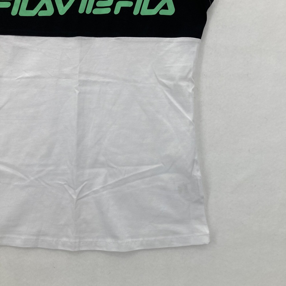 Fila Shirt Womens Medium White Black Mesh Play Date Top Athletic Training New - Picture 3 of 15